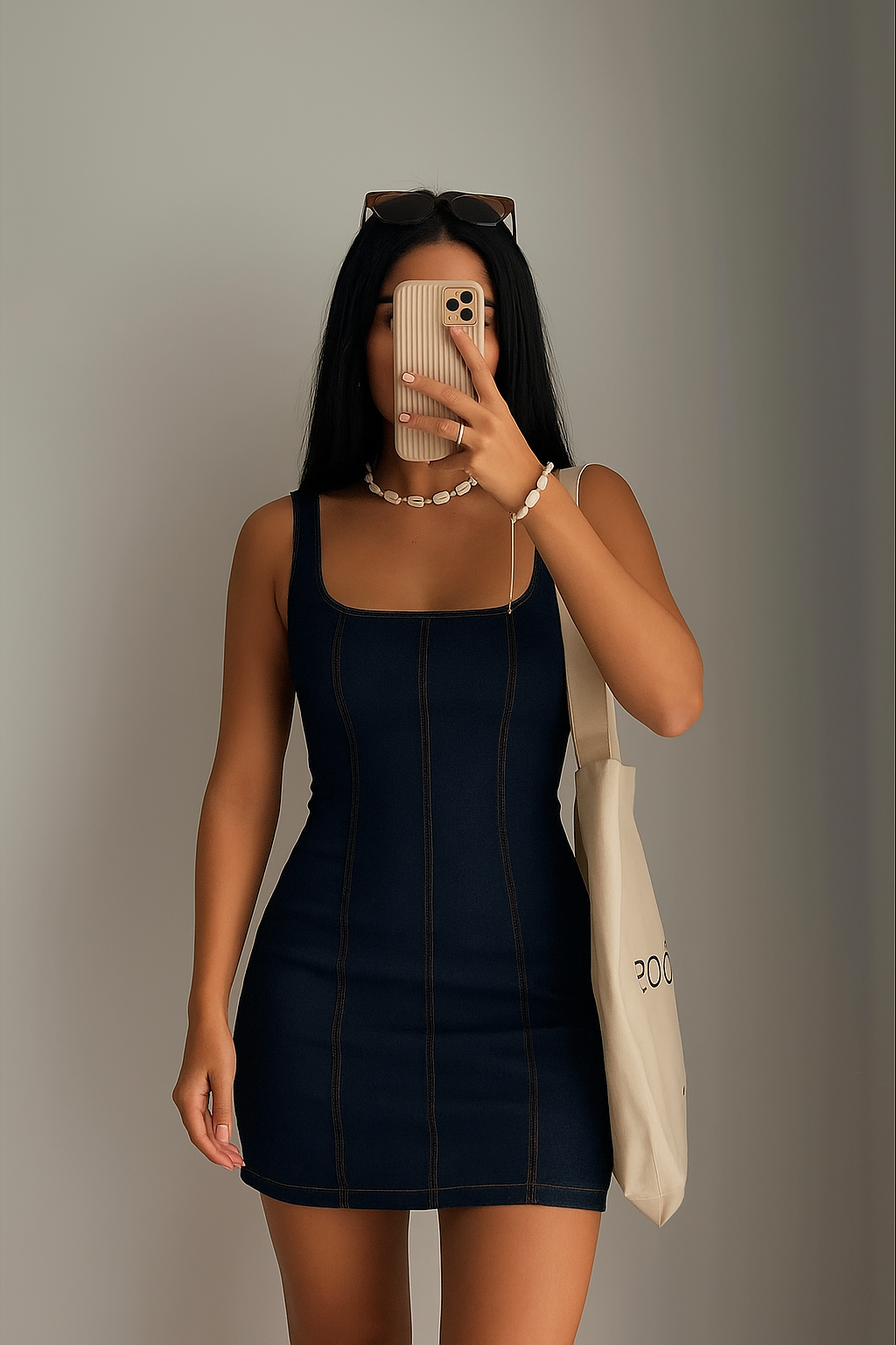 Vestido Jeans Alça Ref152